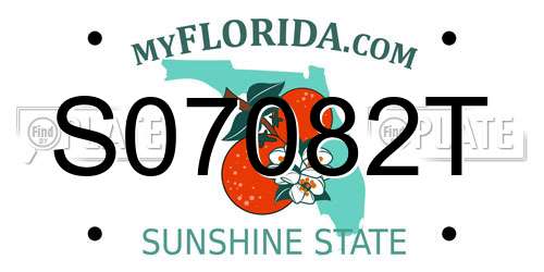 S07082T Florida License Plate
