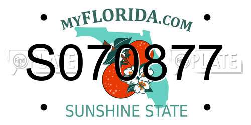 S070877 Florida License Plate