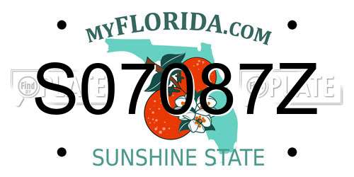 S07087Z Florida License Plate