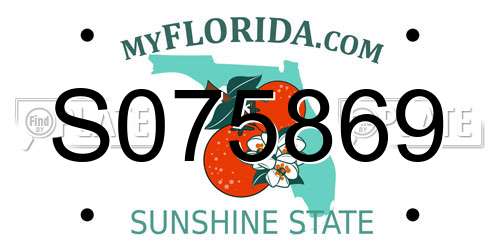 S075869 Florida License Plate