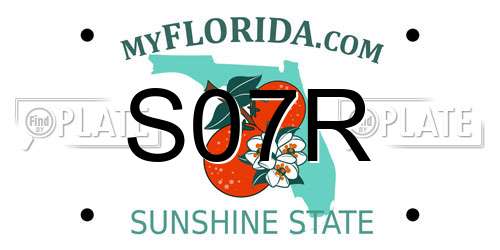 S07R Florida License Plate