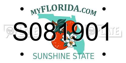 S081901 Florida License Plate