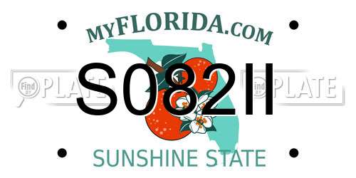 S082II Florida License Plate