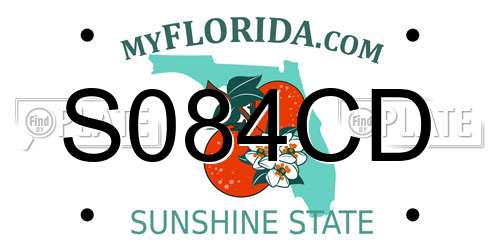 S084CD Florida License Plate