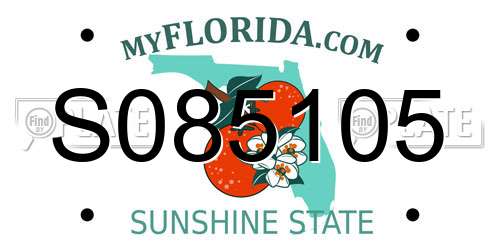 S085105 Florida License Plate