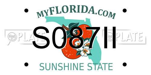 S087II Florida License Plate