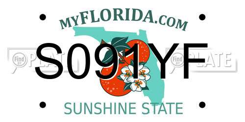 S091YF Florida License Plate
