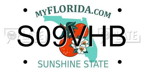 S09VHB Florida License Plate