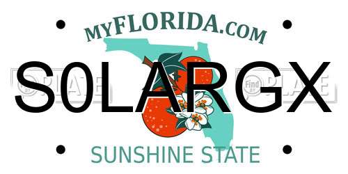 S0LARGX Florida License Plate
