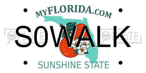 S0WALK Florida License Plate
