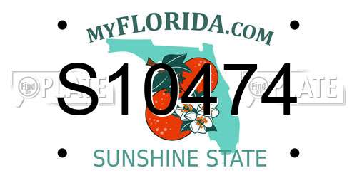 S10474 Florida License Plate