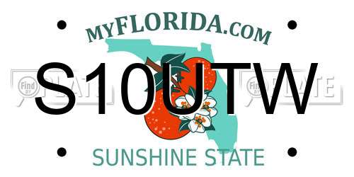 S10UTW Florida License Plate