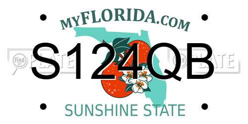 S124QB Florida License Plate