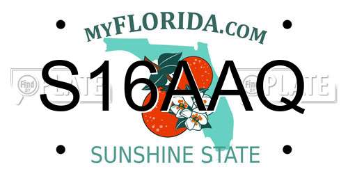 S16AAQ Florida License Plate