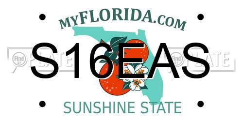 S16EAS Florida License Plate