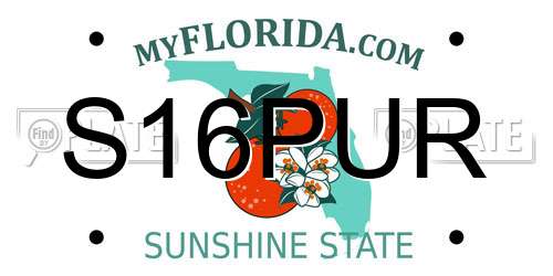 S16PUR Florida License Plate