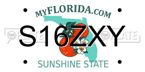 S16ZXY Florida License Plate