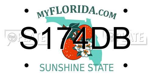 S174DB Florida License Plate