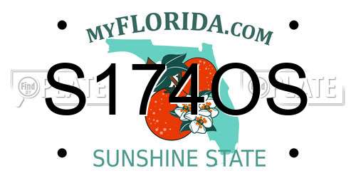 S174OS Florida License Plate