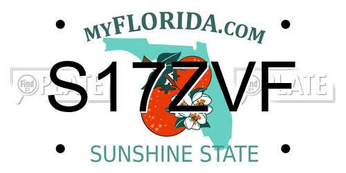 S17ZVF Florida License Plate