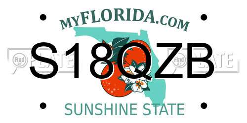 S18QZB Florida License Plate