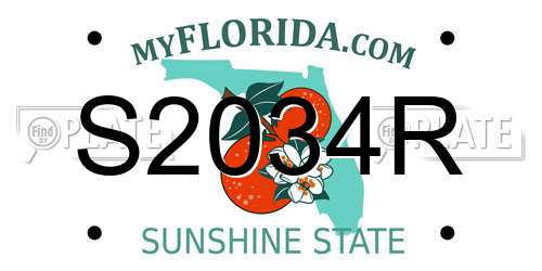 S2034R Florida License Plate
