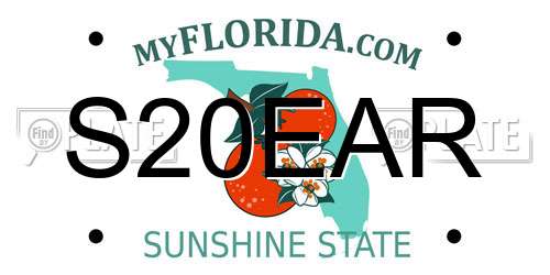 S20EAR Florida License Plate