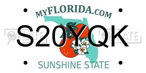 S20YQK Florida License Plate