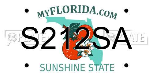 S212SA Florida License Plate