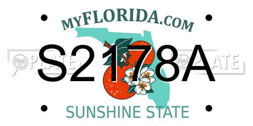 S2178A Florida License Plate