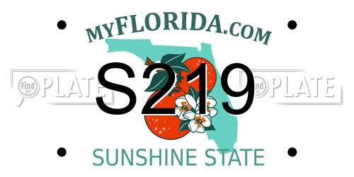 S219 Florida License Plate