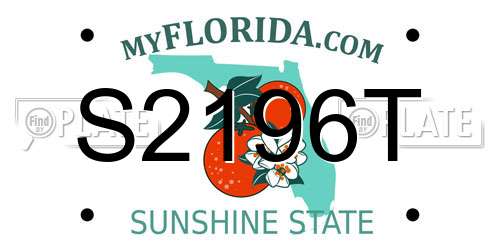 S2196T Florida License Plate