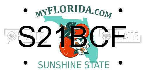 S21BCF Florida License Plate