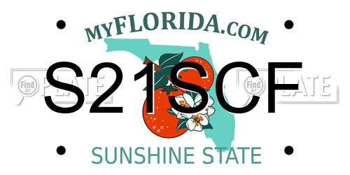 S21SCF Florida License Plate
