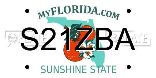 S21ZBA Florida License Plate