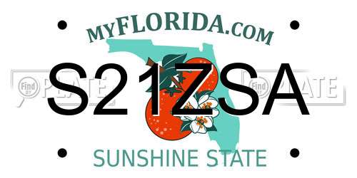 S21ZSA Florida License Plate