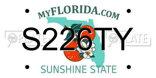 S226TY Florida License Plate
