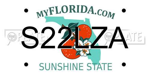 S22LZA Florida License Plate