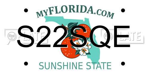 S22SQE Florida License Plate