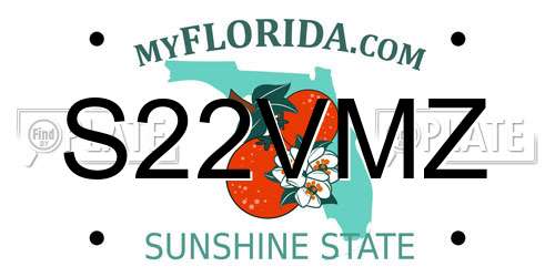 S22VMZ Florida License Plate