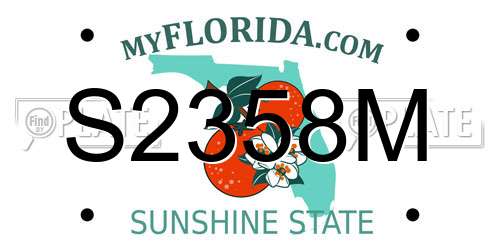 S2358M Florida License Plate