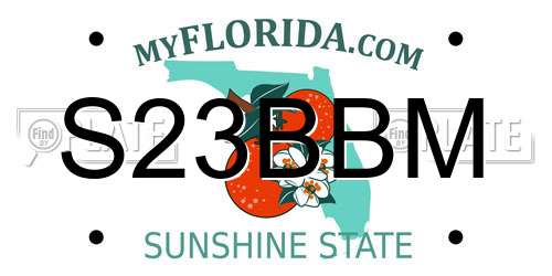 S23BBM Florida License Plate
