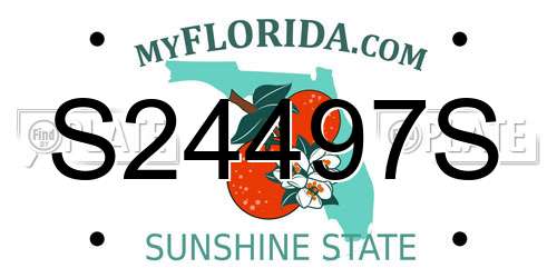S24497S Florida License Plate