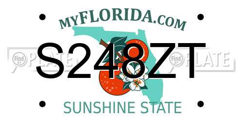 S248ZT Florida License Plate