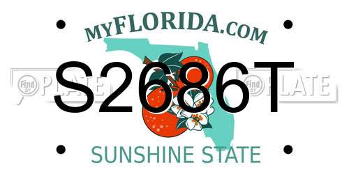 S2686T Florida License Plate
