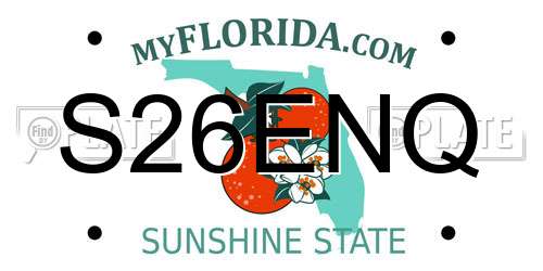 S26ENQ Florida License Plate