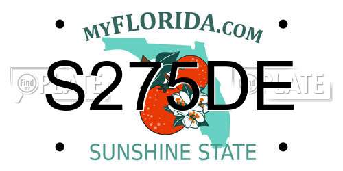 S275DE Florida License Plate