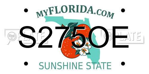 S275OE Florida License Plate