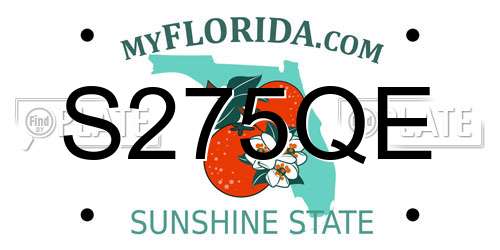 S275QE Florida License Plate