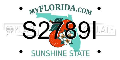 S2789I Florida License Plate